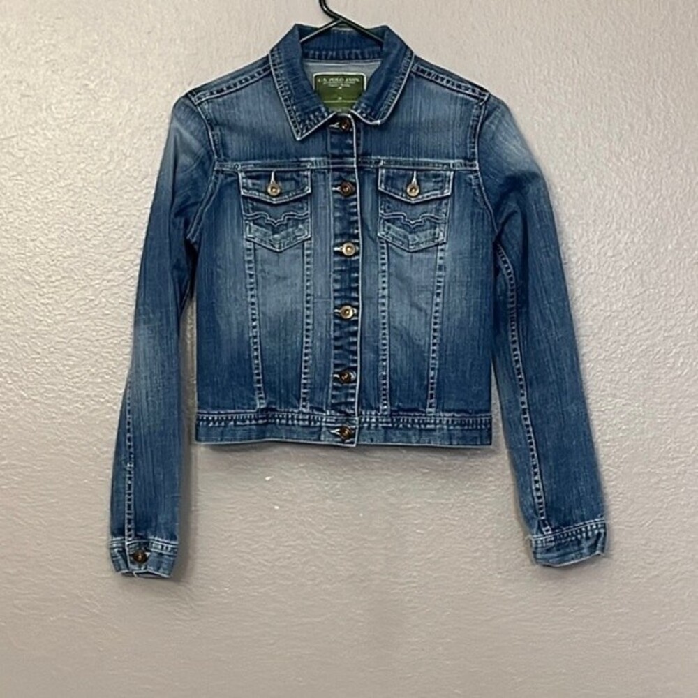 U.S Polo ASSN Authentic Goods vintage Jean Denim Trucker Jacket Size Medium